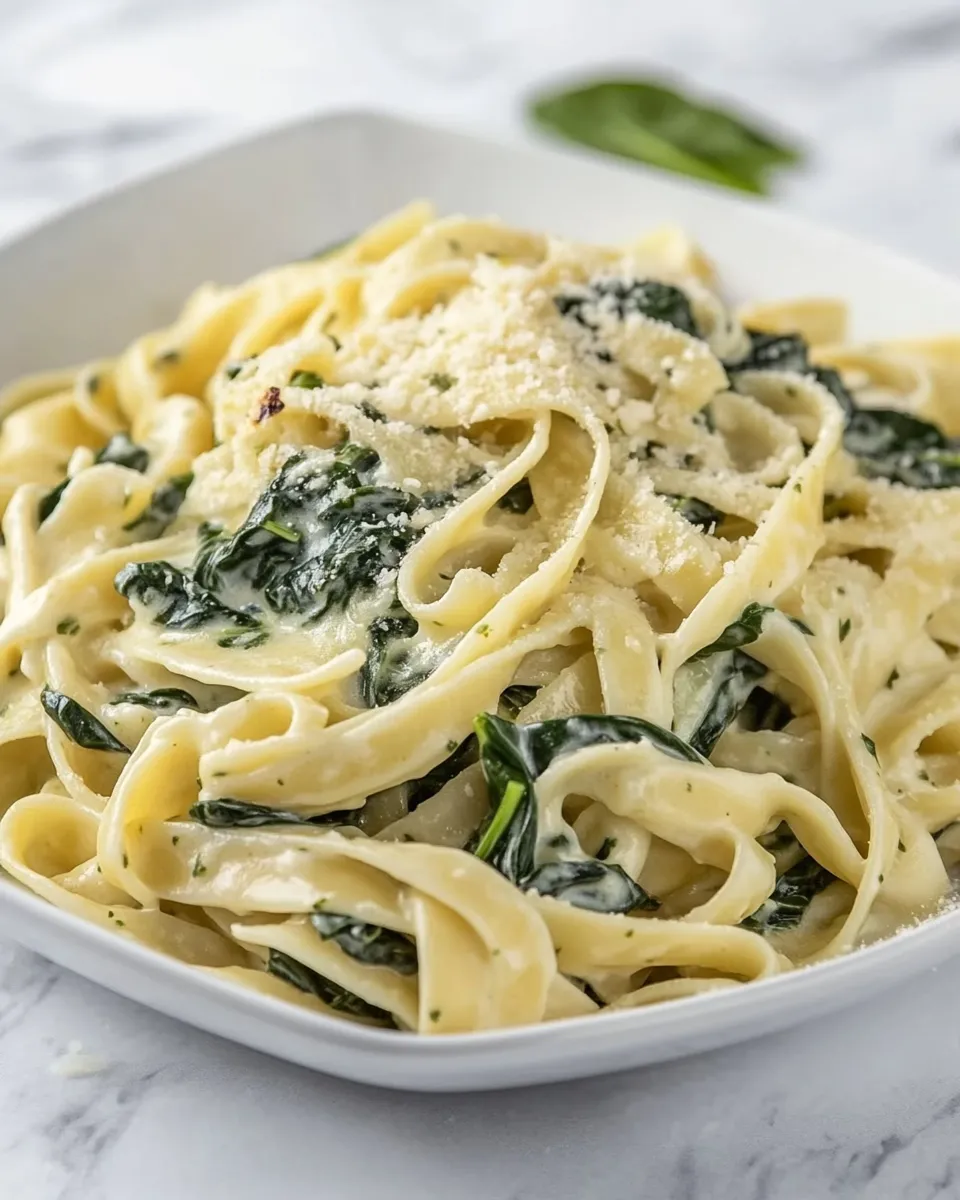 Easy Spinach Alfredo Pasta picture