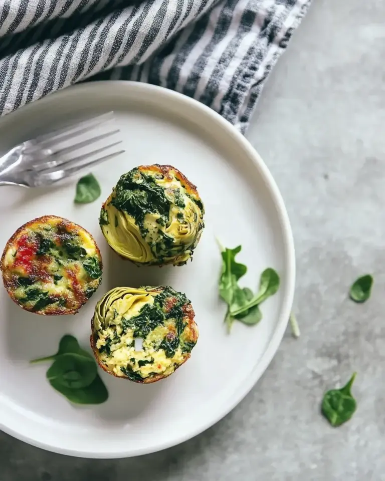Homemade Spinach Breakfast Egg Muffins With Artichokes image