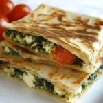 Homemade Spinach & Tomato Quesadilla with Pesto photo
