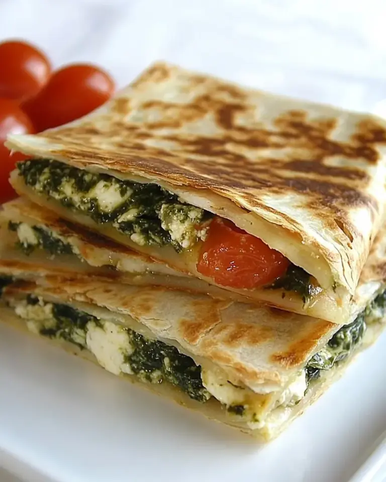 Homemade Spinach & Tomato Quesadilla with Pesto photo