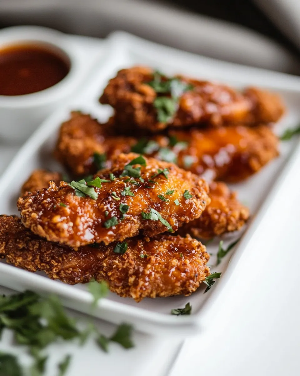 Delicious Sriracha Honey Chicken Tenders shot