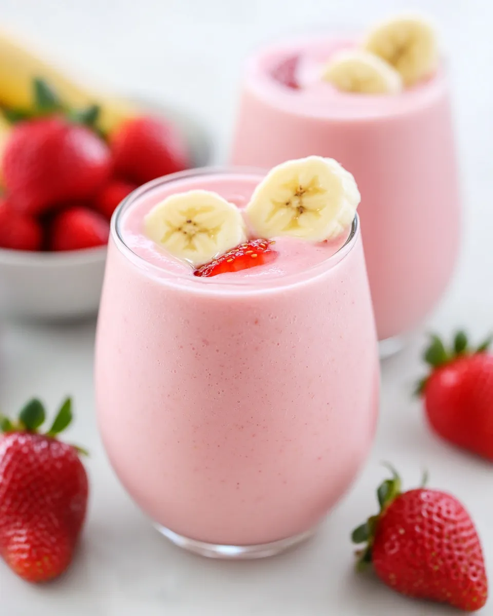 Homemade Strawberry Banana Smoothie photo
