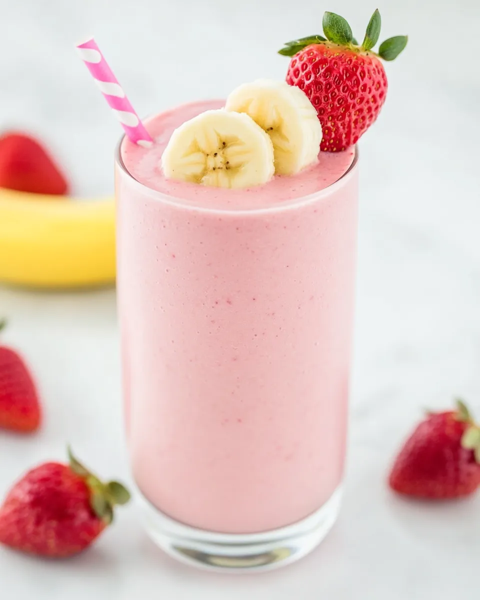 Delicious Strawberry Banana Smoothie shot