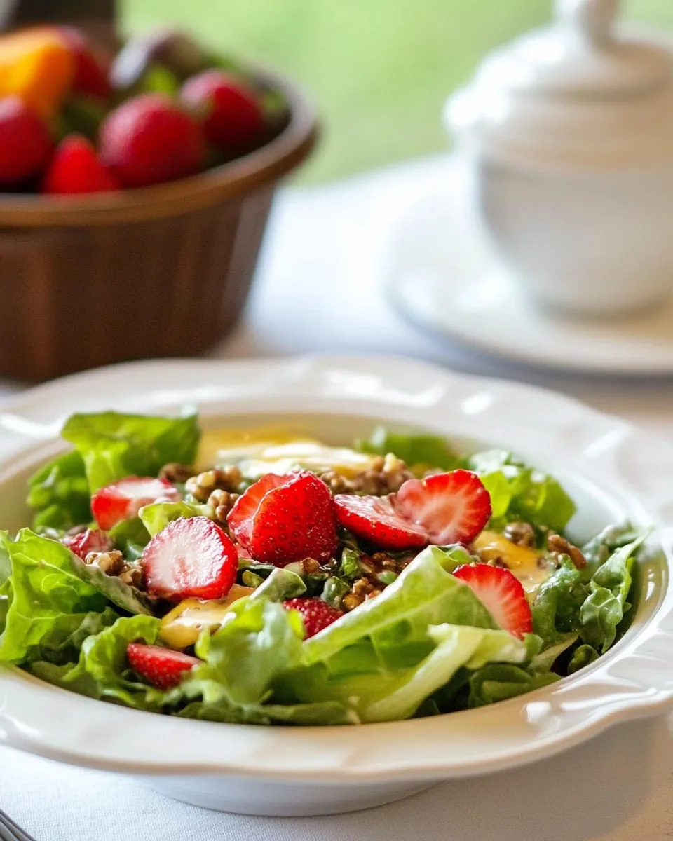 Delicious Strawberry Romaine Salad shot