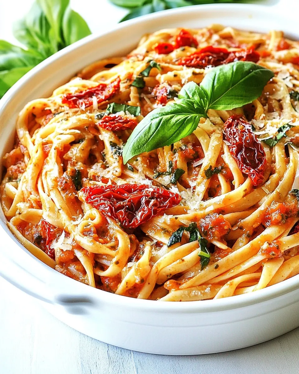 Delicious Sun-dried Tomato Pesto Pasta shot