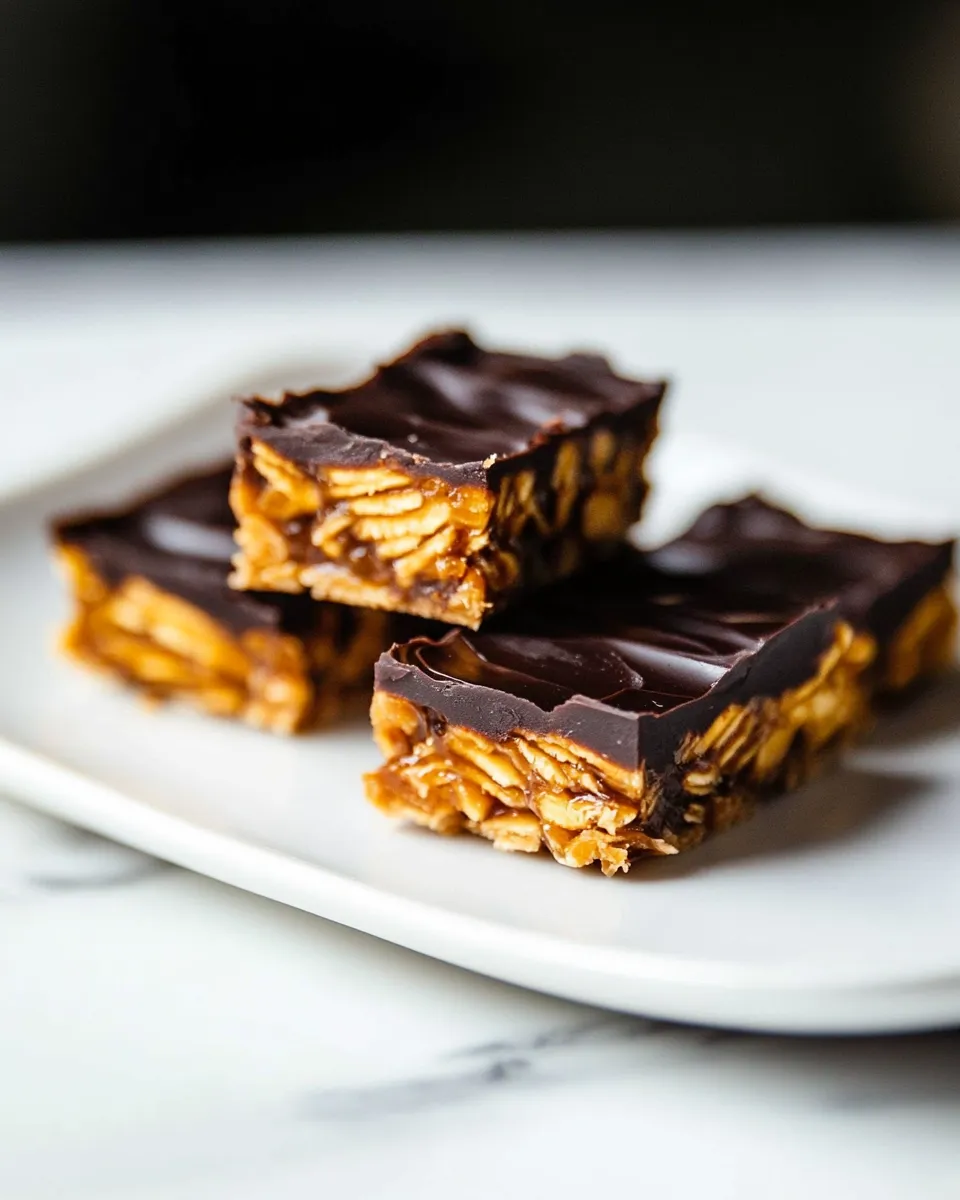 Homemade Super Healthy Peanut Butter Date Special K-Bars. photo