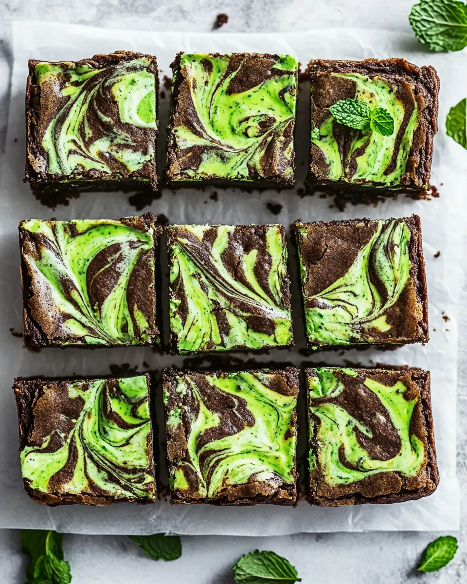 Homemade Swirled Mint Cream Cheese Brownies photo