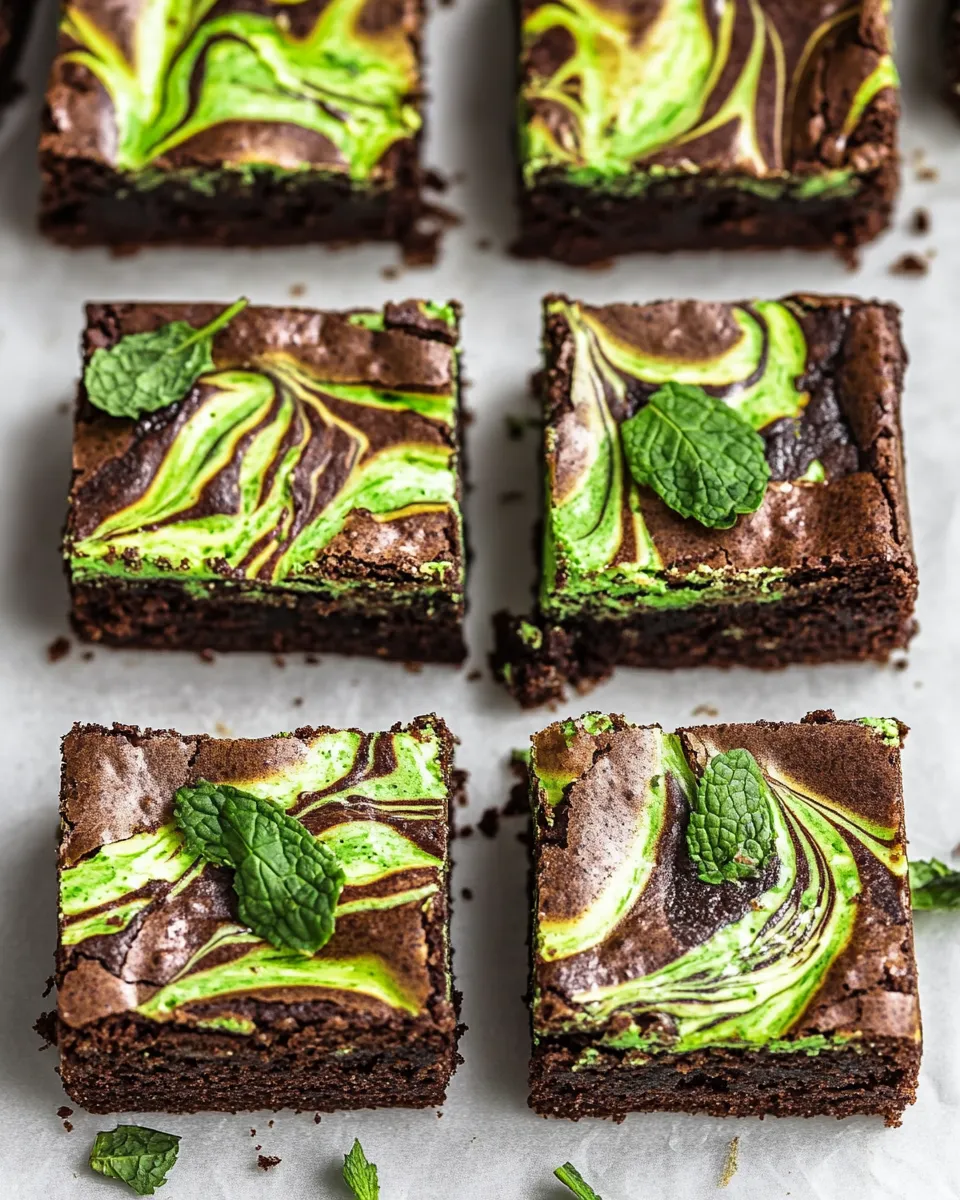 Easy Swirled Mint Cream Cheese Brownies picture