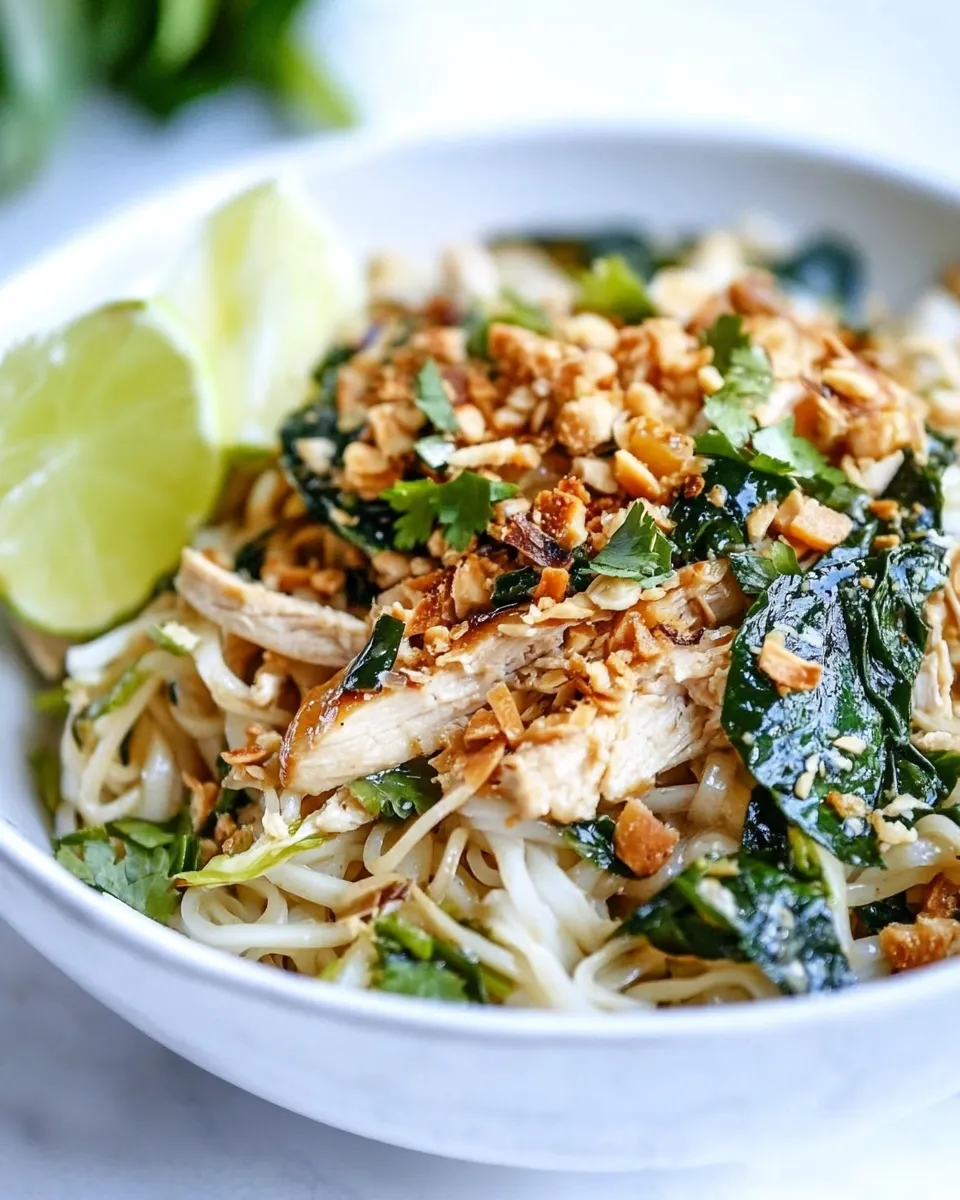 Sweet Thai-Style Chicken Street Noodles. shot