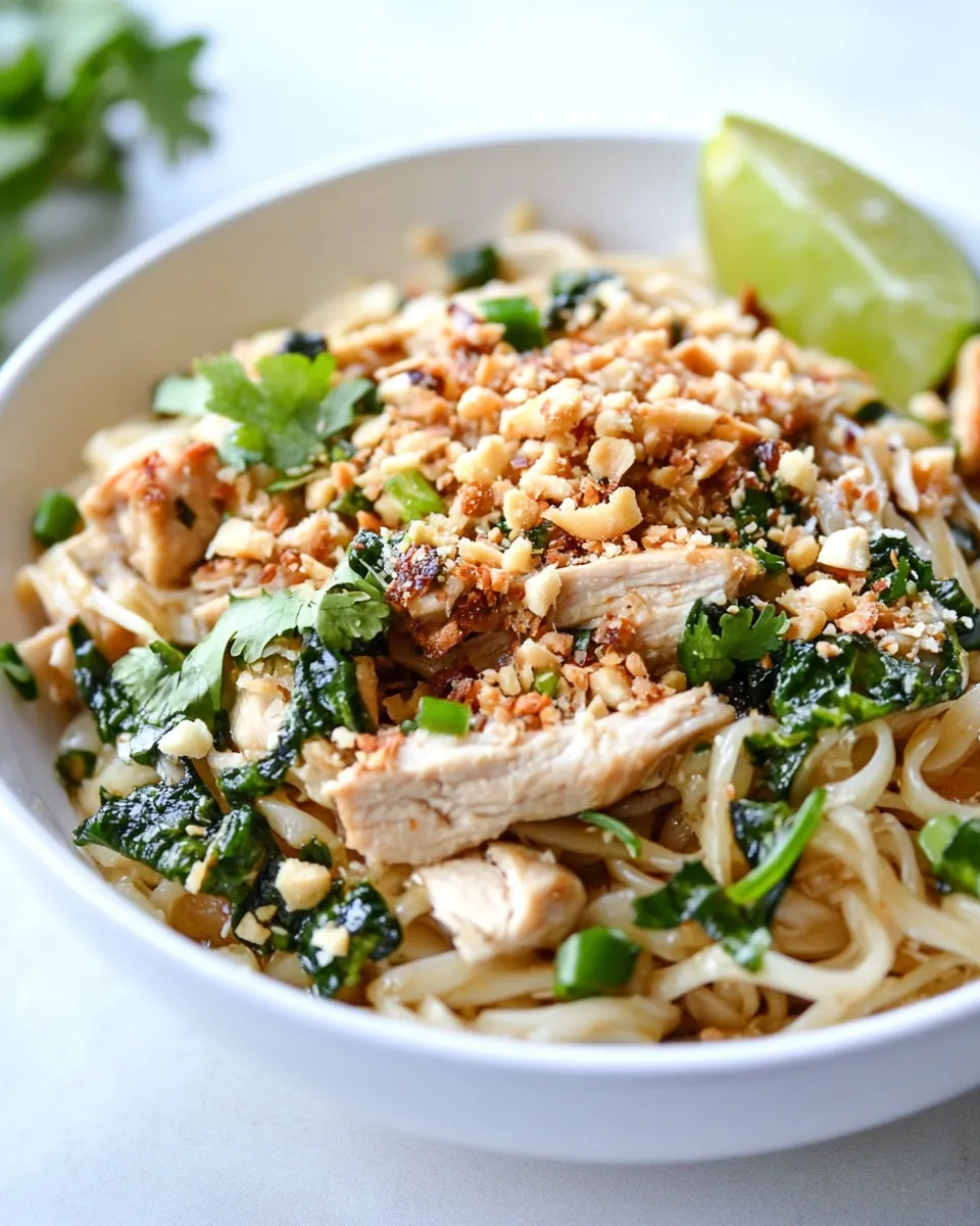 Savory Thai-Style Chicken Street Noodles. recipe image