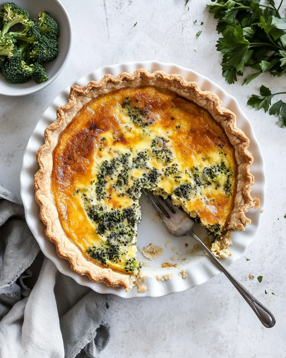 Classic The Best Broccoli Cheddar Quiche. image