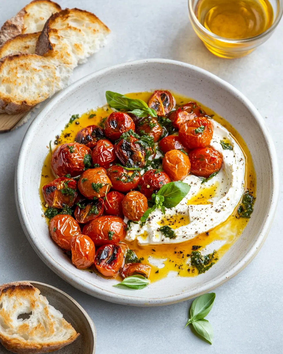 Easy The best whipped feta with roasted tomatoes & garlic recipe photo