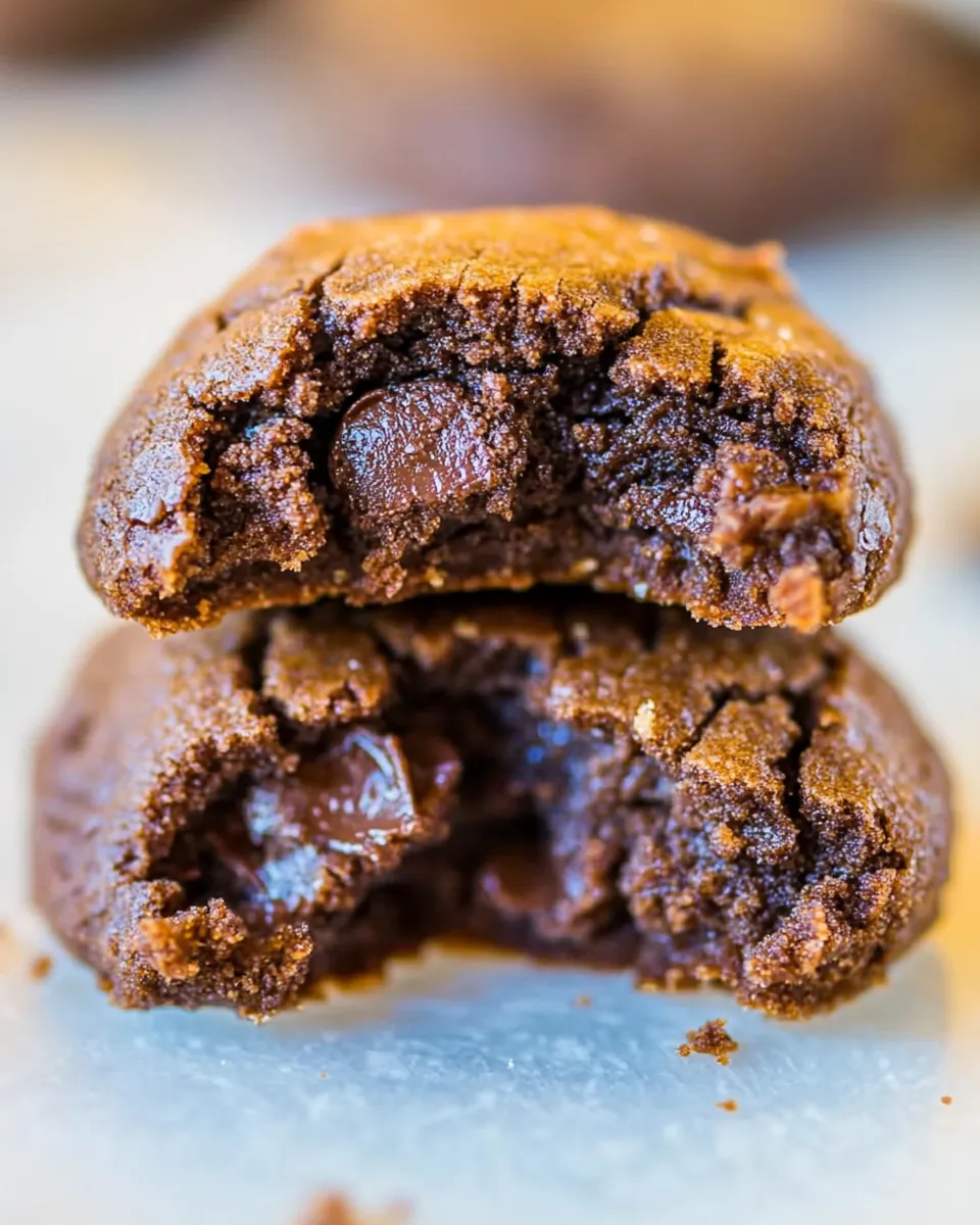 Delicious Thick and Soft Chocolate Peanut Butter Cookies shot