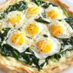 Homemade Thin Crust Spinach and Egg Breakfast Pizza image