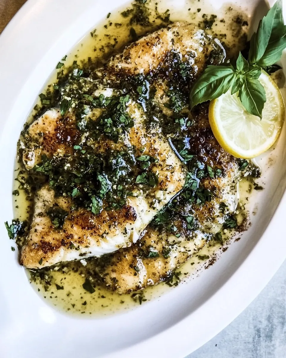 Delicious Tilapia with a Lemon Herb Butter Pan Sauce shot