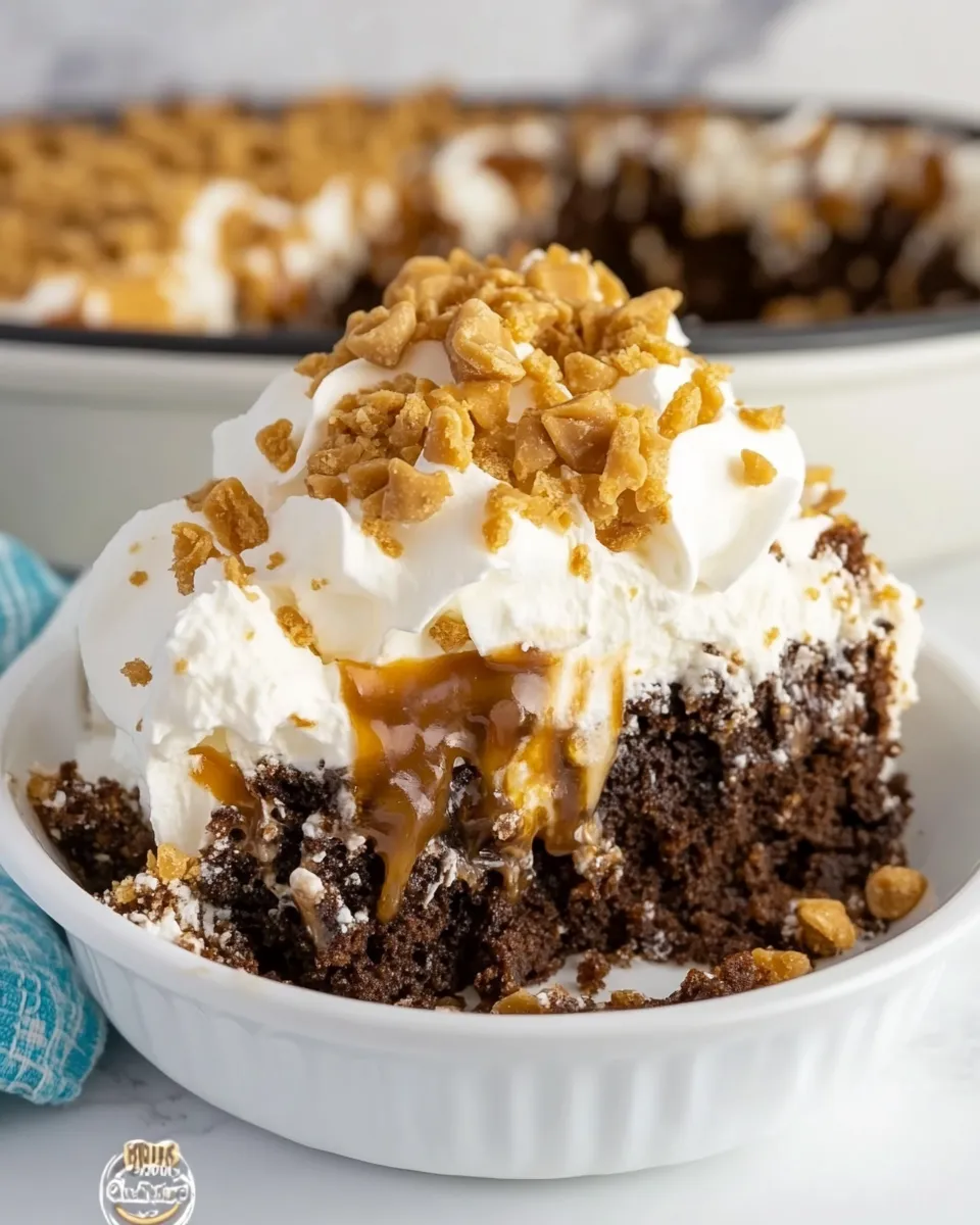 Easy Toffee Poke Cake recipe photo