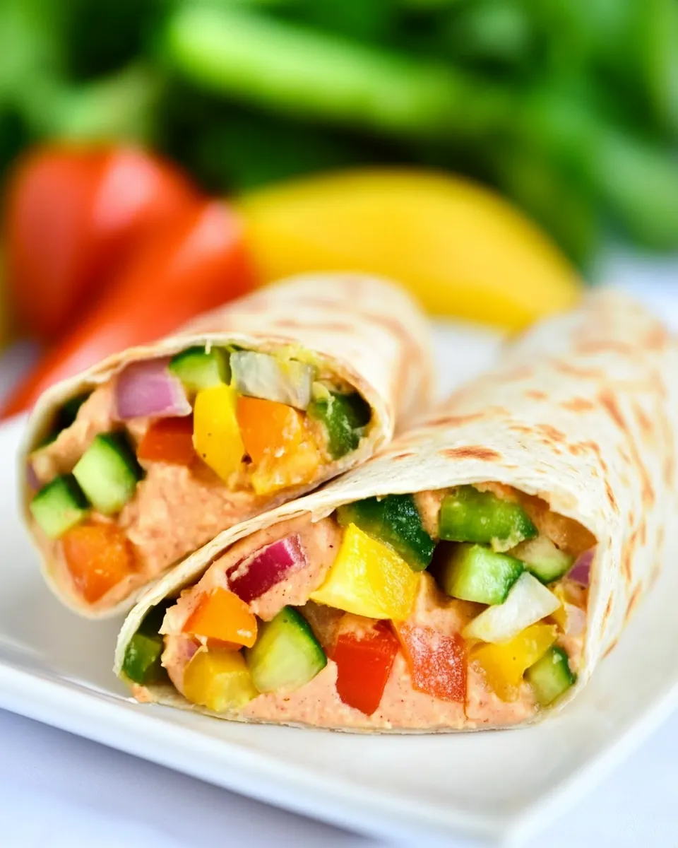 Homemade Turkey Hummus and Veggie Wraps recipe photo