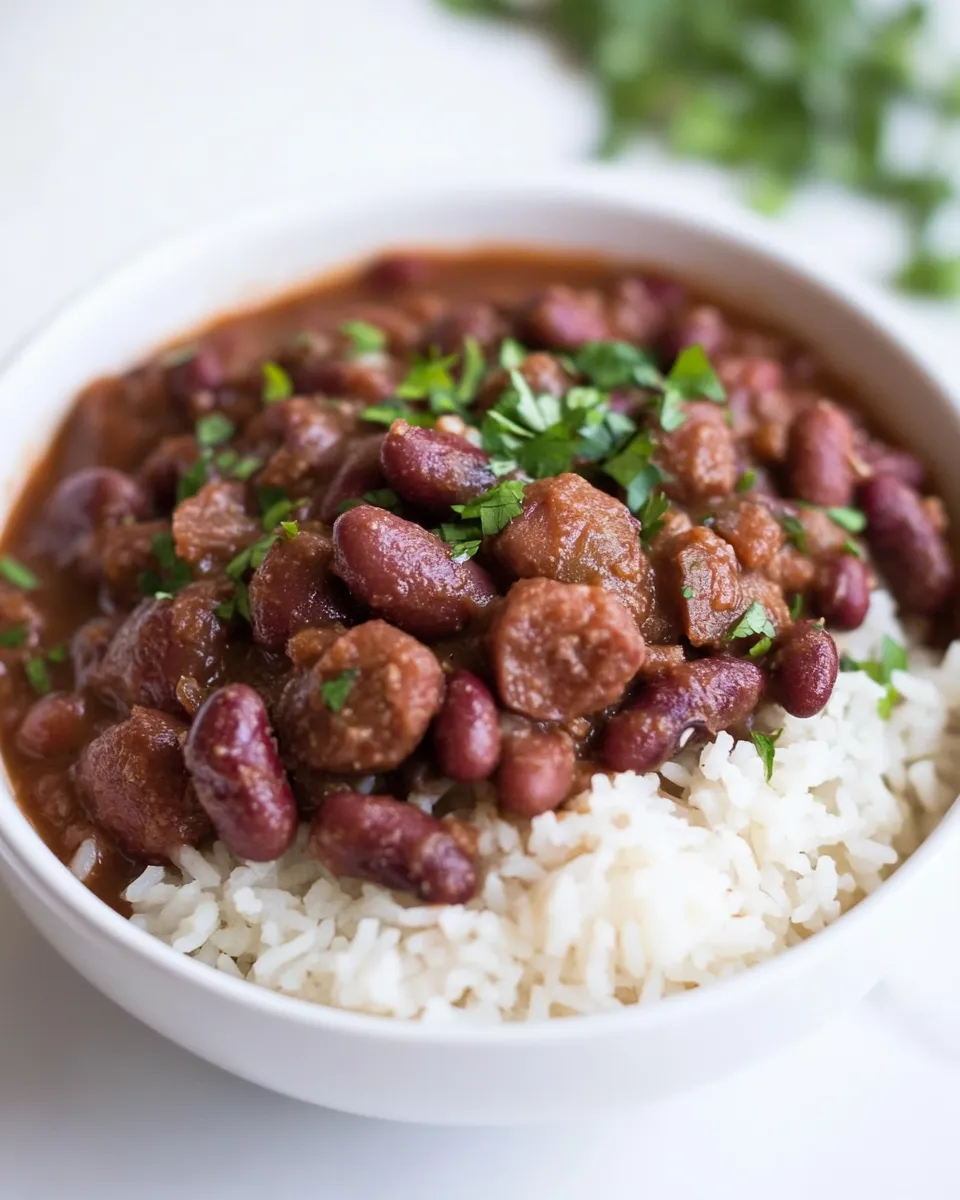 Delicious Vegan Red Beans and Rice shot
