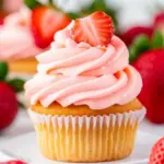 Homemade Vegan Strawberry Cupcakes photo