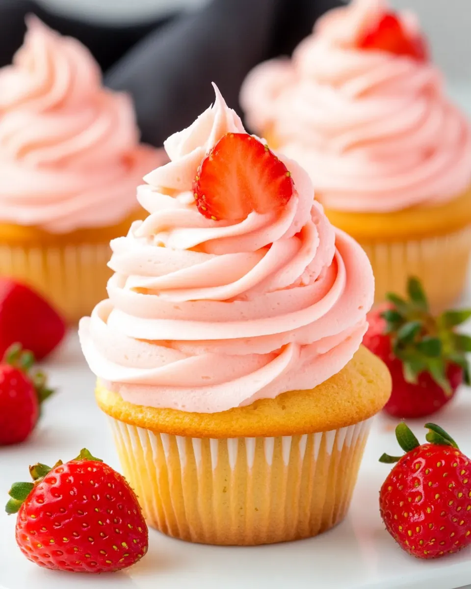 Classic Vegan Strawberry Cupcakes image
