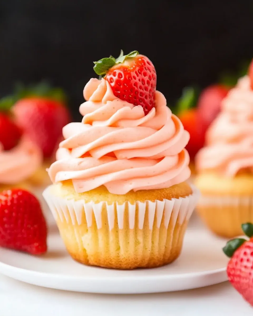 Delicious Vegan Strawberry Cupcakes shot