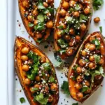 Homemade Vegan Stuffed Sweet Potatoes with Crispy Chickpeas & Tahini photo