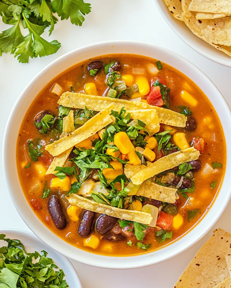 Homemade Vegan Tortilla Soup photo