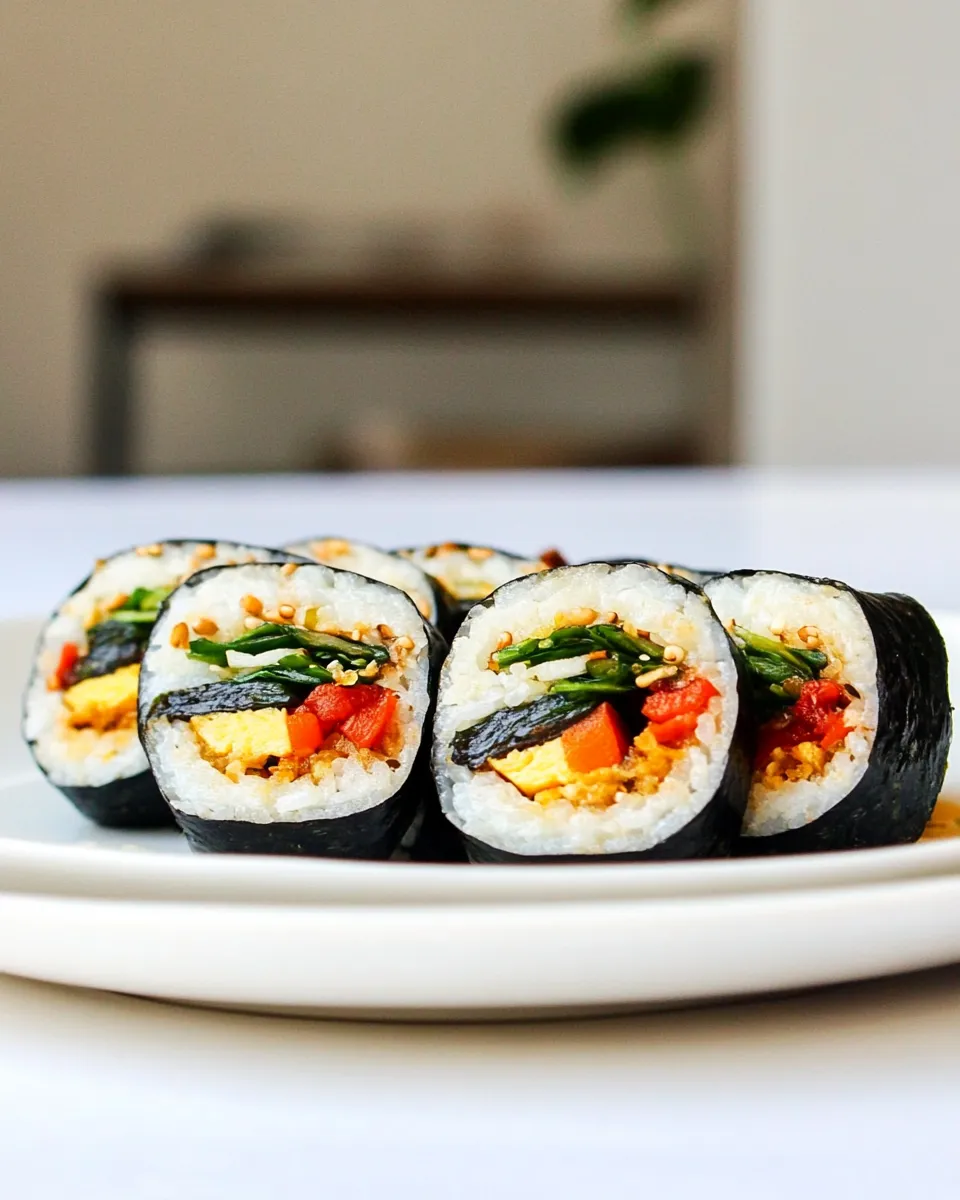 Classic Veggie Kimbap with Bean Sprouts image