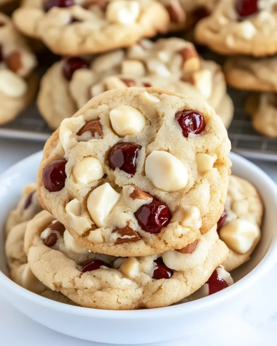 Delicious White Chocolate Cherry Macadamia Nut Cookies shot