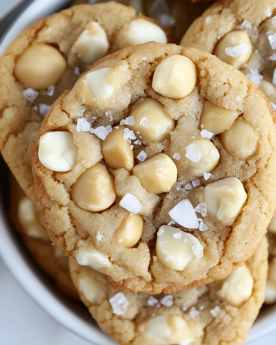 Homemade White Chocolate Macadamia Nut Cookies with Sea Salt photo