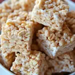 Homemade White Chocolate Rice Krispie Treat Recipe with Candied Peanuts photo