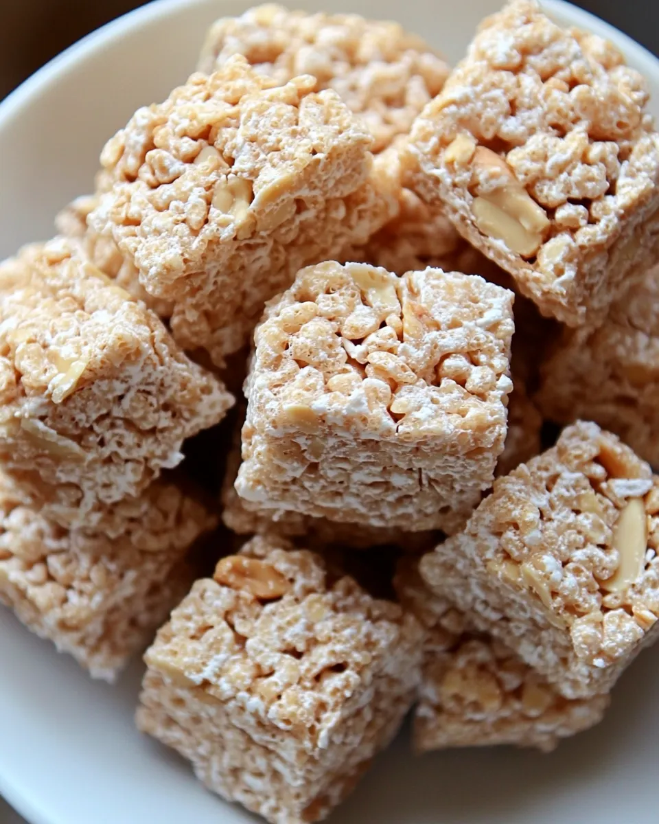 Easy White Chocolate Rice Krispie Treat Recipe with Candied Peanuts picture