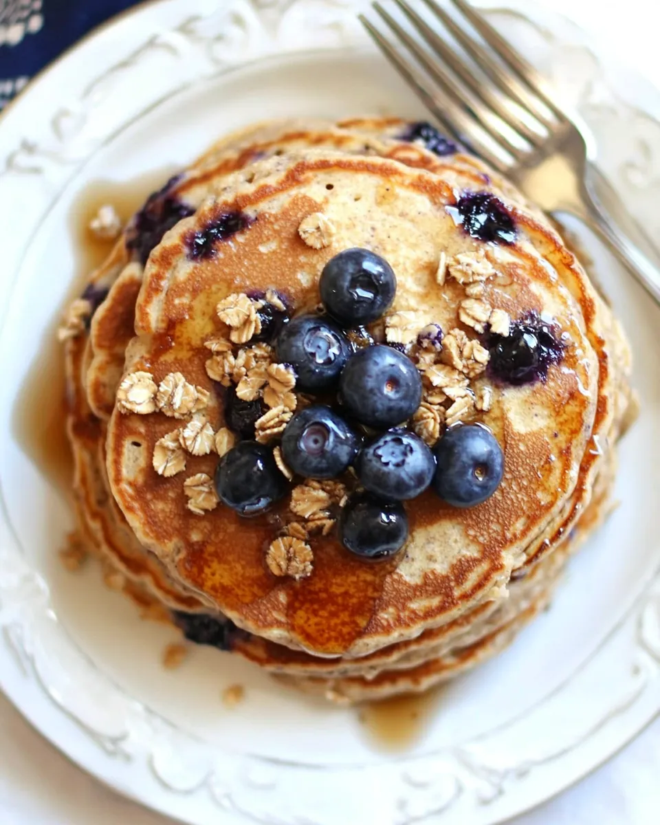 Homemade Whole Wheat Blueberry Granola Pancakes photo