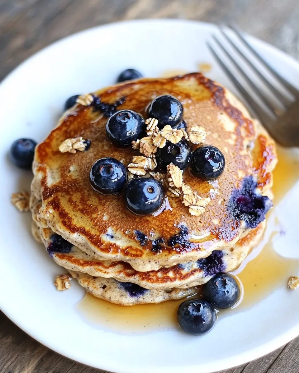 Easy Whole Wheat Blueberry Granola Pancakes picture
