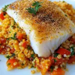 Homemade Wild Caught Cod with Moroccan Couscous photo