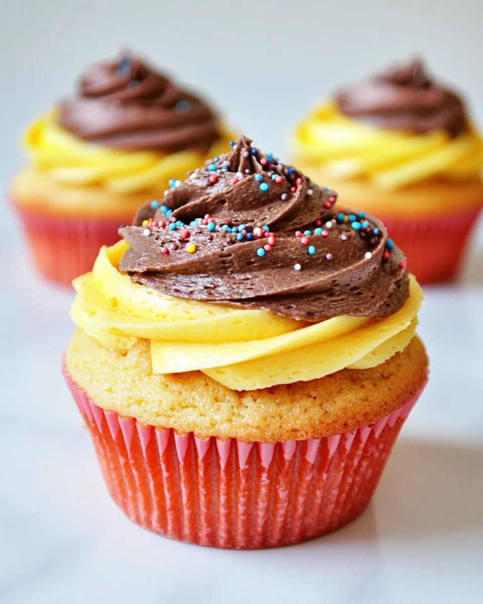 Classic Yellow Cupcakes with Nutella Buttercream Frosting image