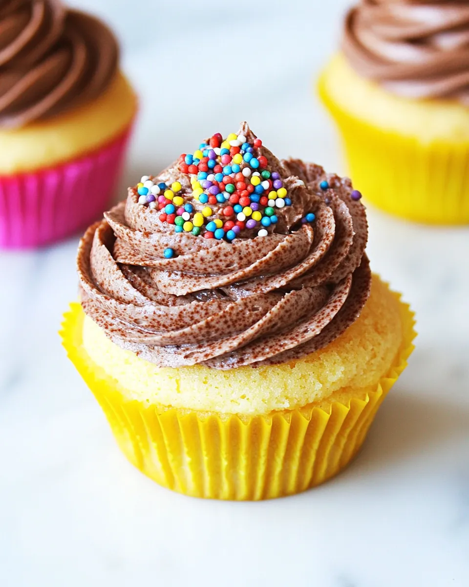 Easy Yellow Cupcakes with Nutella Buttercream Frosting picture