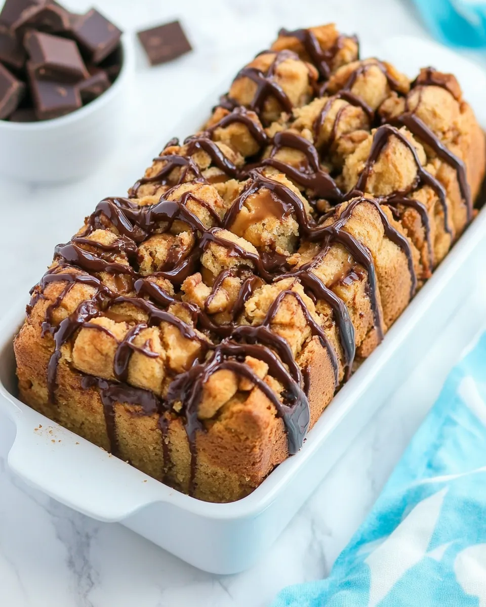 Homemade chocolate stuffed Peanut Butter Monkey Bread Loaf photo