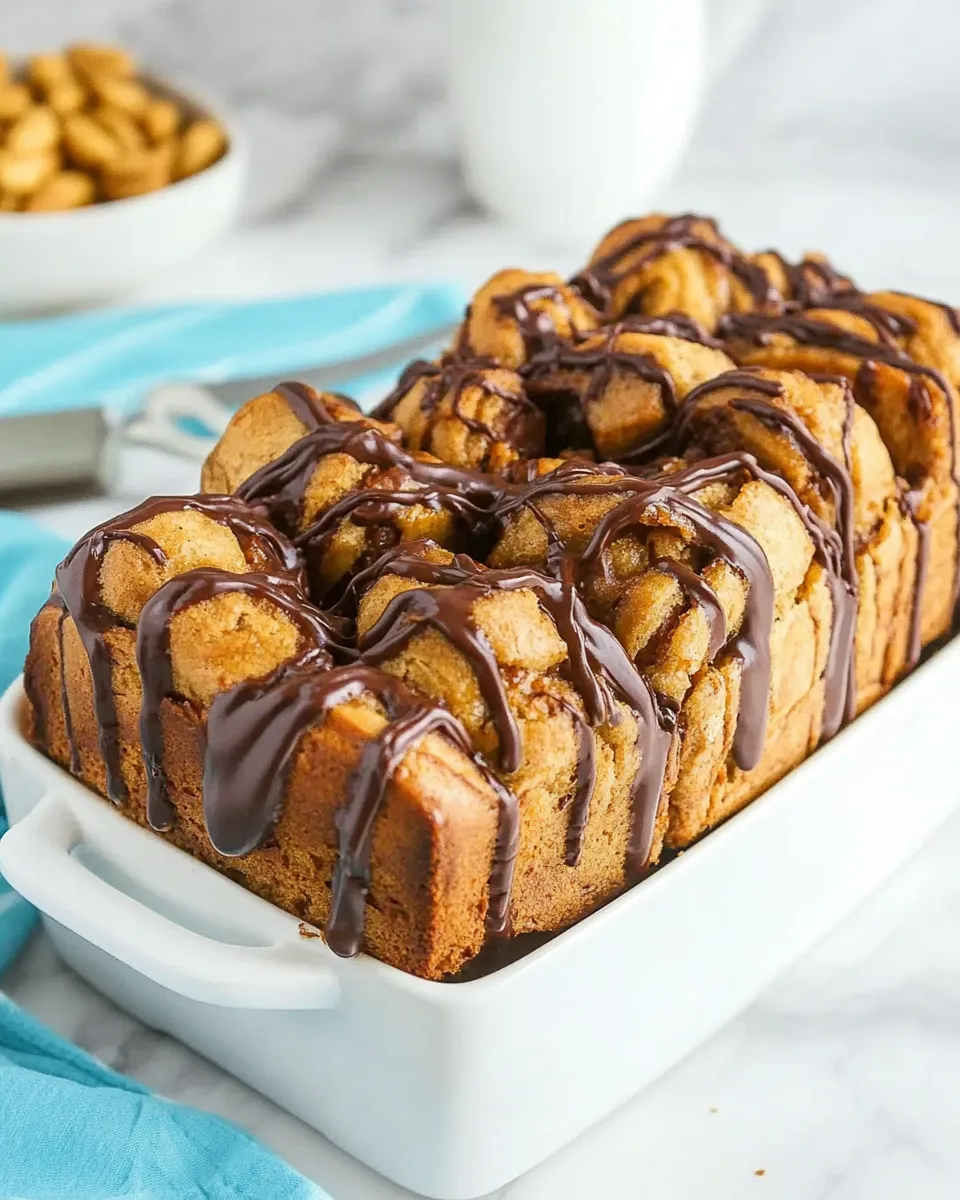 Classic chocolate stuffed Peanut Butter Monkey Bread Loaf image