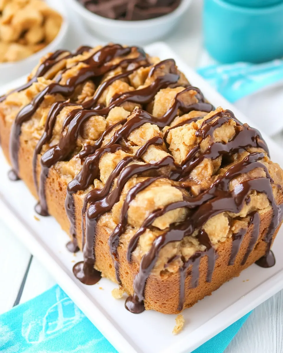 Easy chocolate stuffed Peanut Butter Monkey Bread Loaf recipe photo